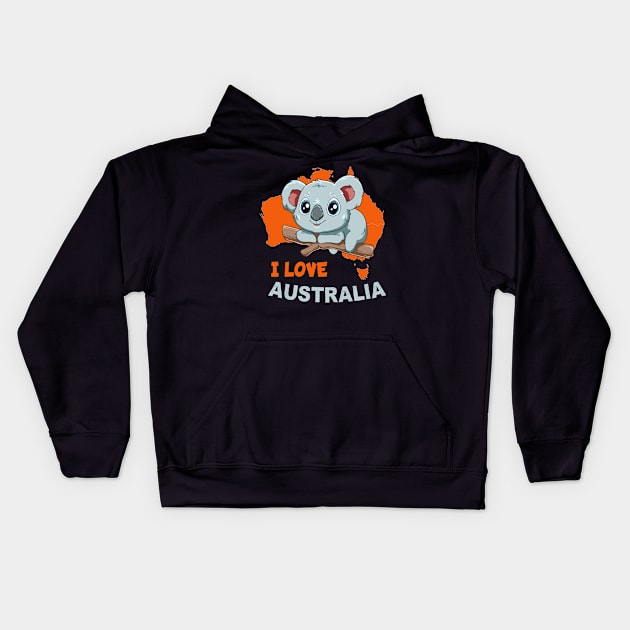 Koala bear love australia Kids Hoodie by Lomitasu